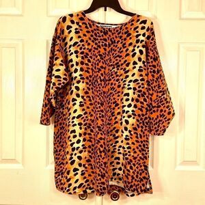 LONG SLEEVE ANIMAL PRINT DRESS S-M by TAPEMEASURE
